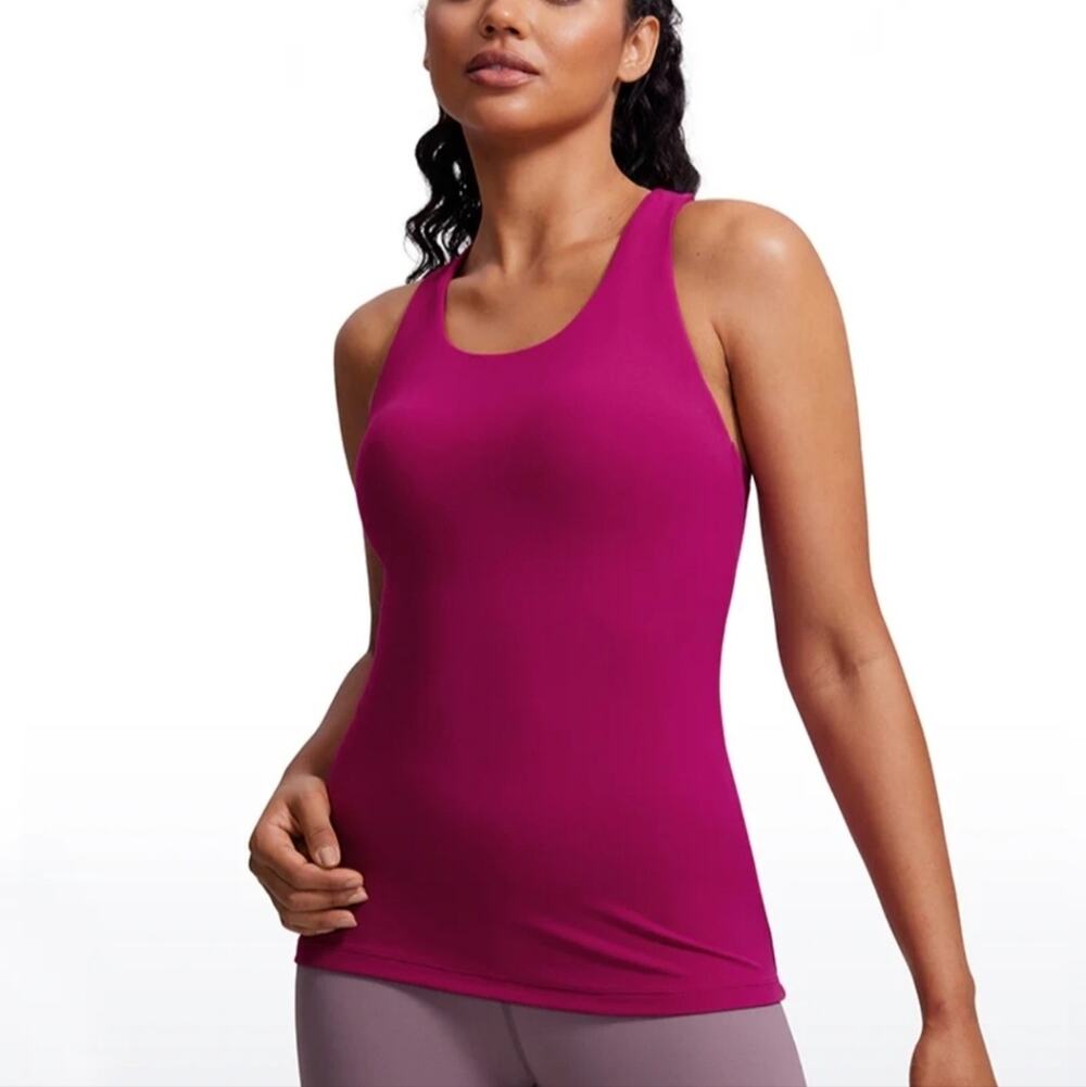 Pre-Loved CRZ Yoga Magenta Purple Butterluxe Built-In Bra Tank